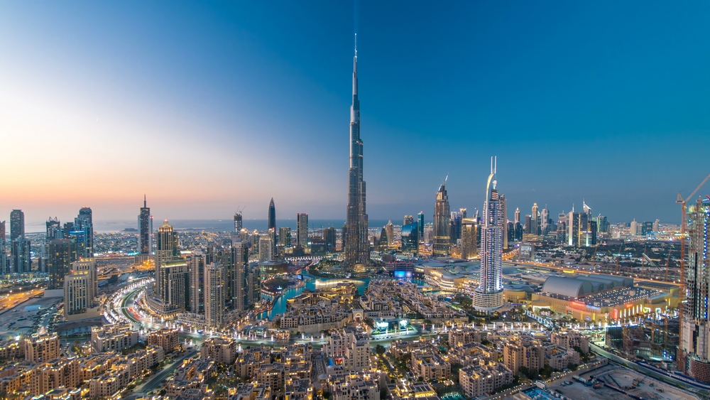 Dubai skyline at night